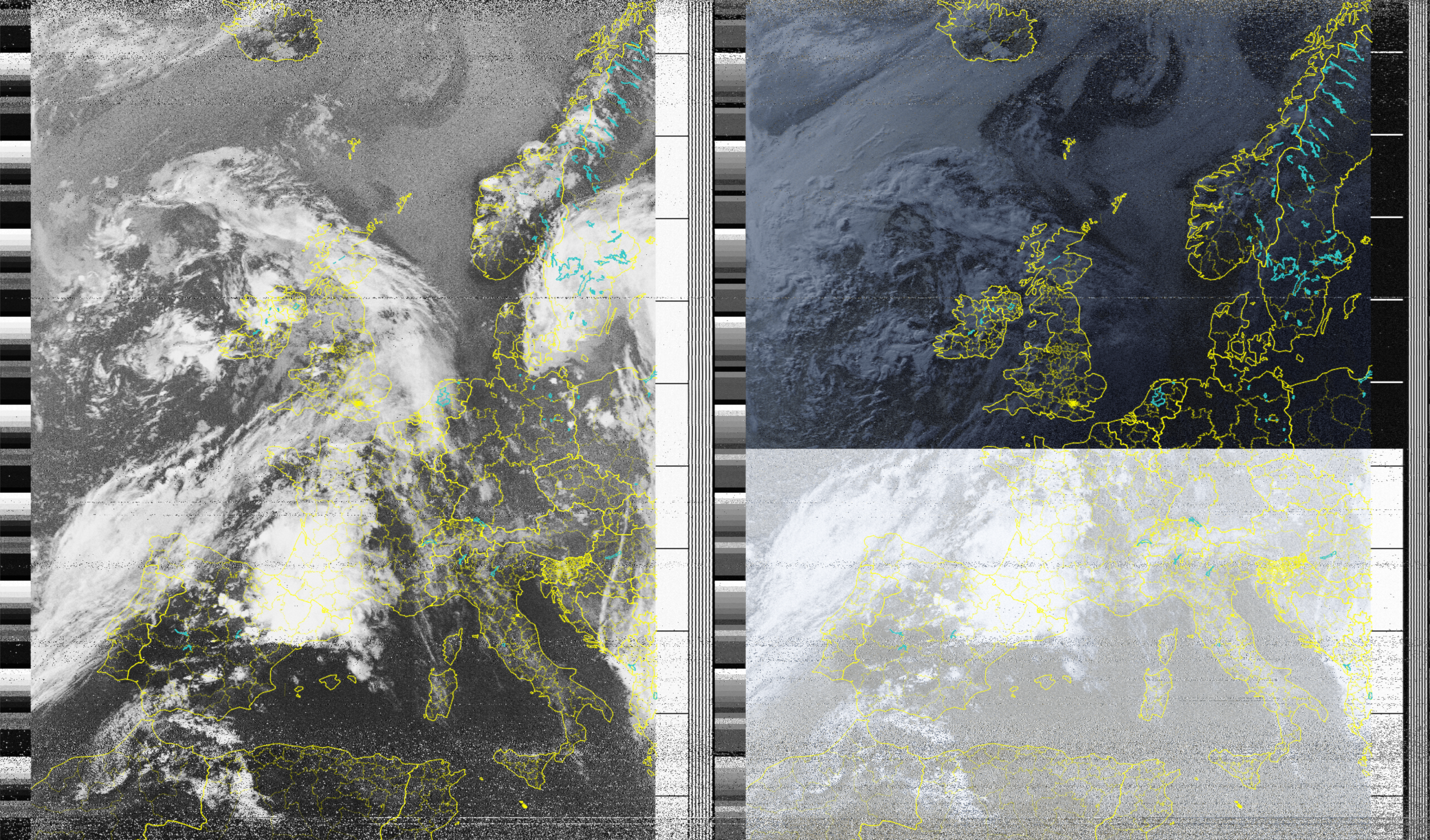 two images of the UK and western europe
